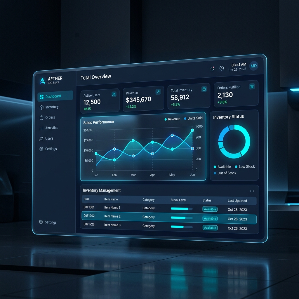 Dashboard gerencial del ERP y aplicación web avanzada desarrollado a medida por StrataWeb